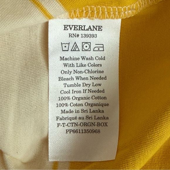 Everlane Yellow and Cream Striped Boxy Tee Organic Cotton Size XXXL - Picture 9 of 10